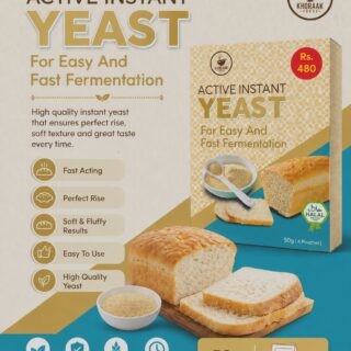 Khoraak Foods active instant yeast premium baking yeast 50g pack
