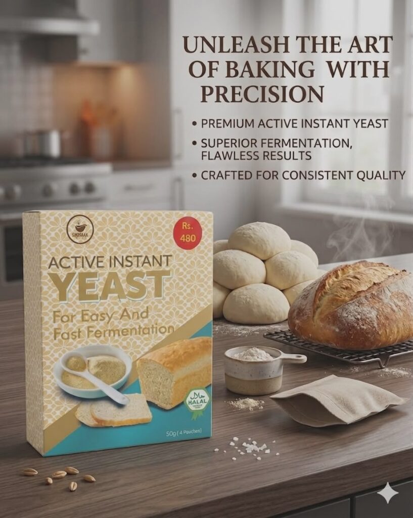 Khoraak Foods active instant yeast premium baking yeast 50g pack