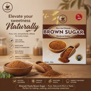 Khoraak Foods Brown Sugar Powdered Shakar 200g premium quality pack