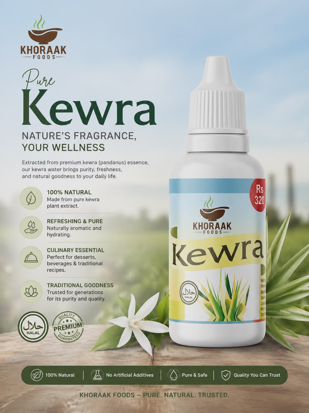 Khoraak Foods Kewra Essence premium quality flavor essence