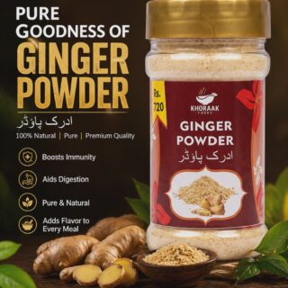 Khoraak Foods Ginger Powder jar premium natural adrak powder spice containe