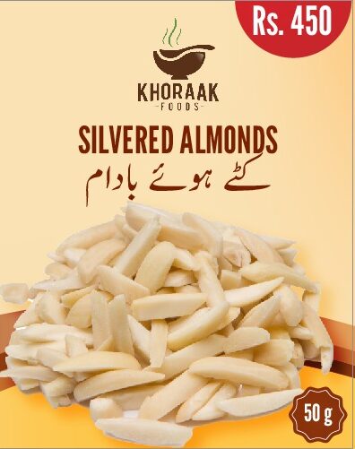 Almonds Silver Cut (50g) - Khoraak Foods