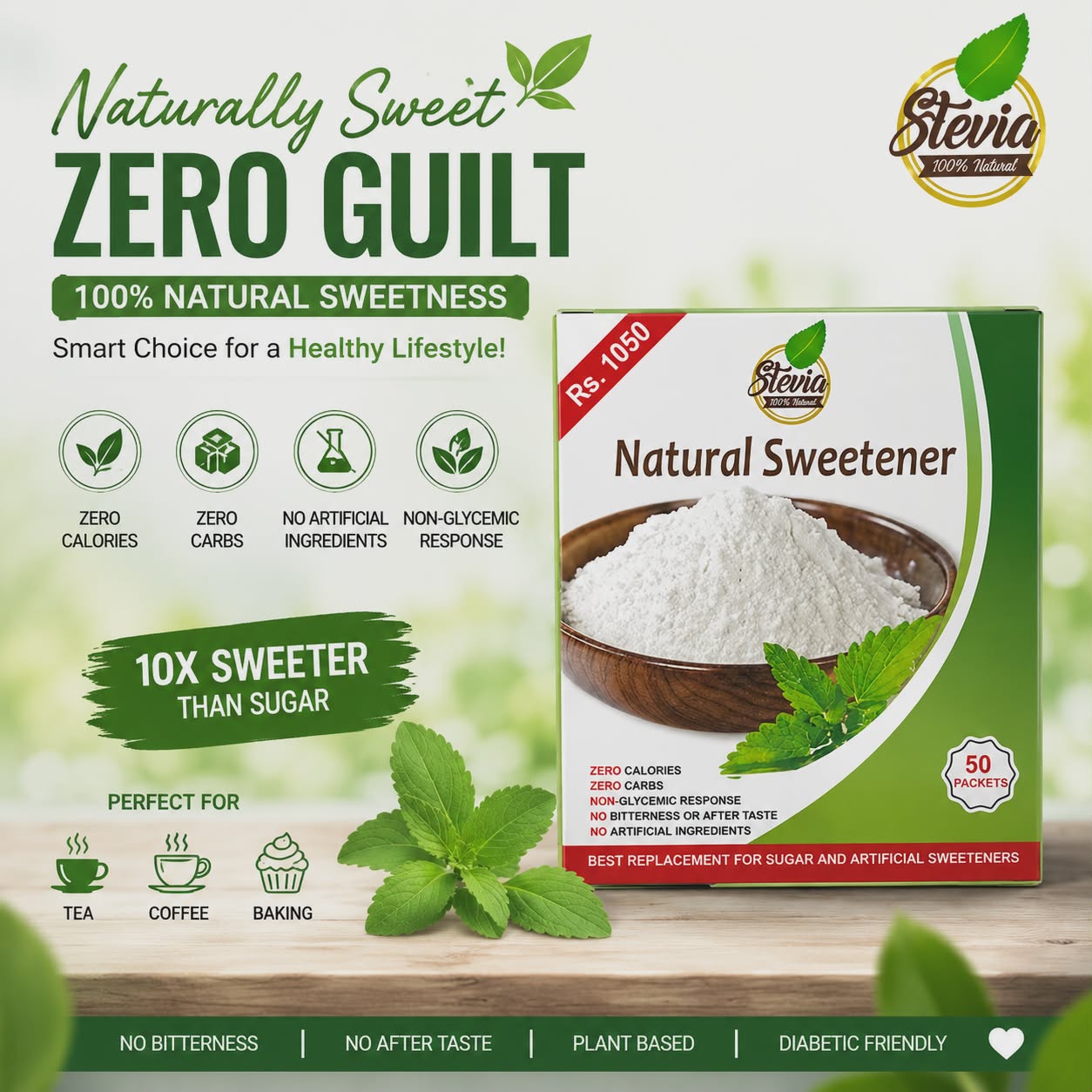 Stevia Natural Sweetener 50 pack
