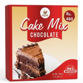 soft moist chocolate cake slice made from Khoraak Foods cake mix