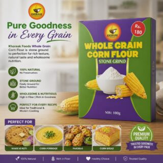 Khoraak Foods Whole Grain Corn Flour stoneground pack 100g