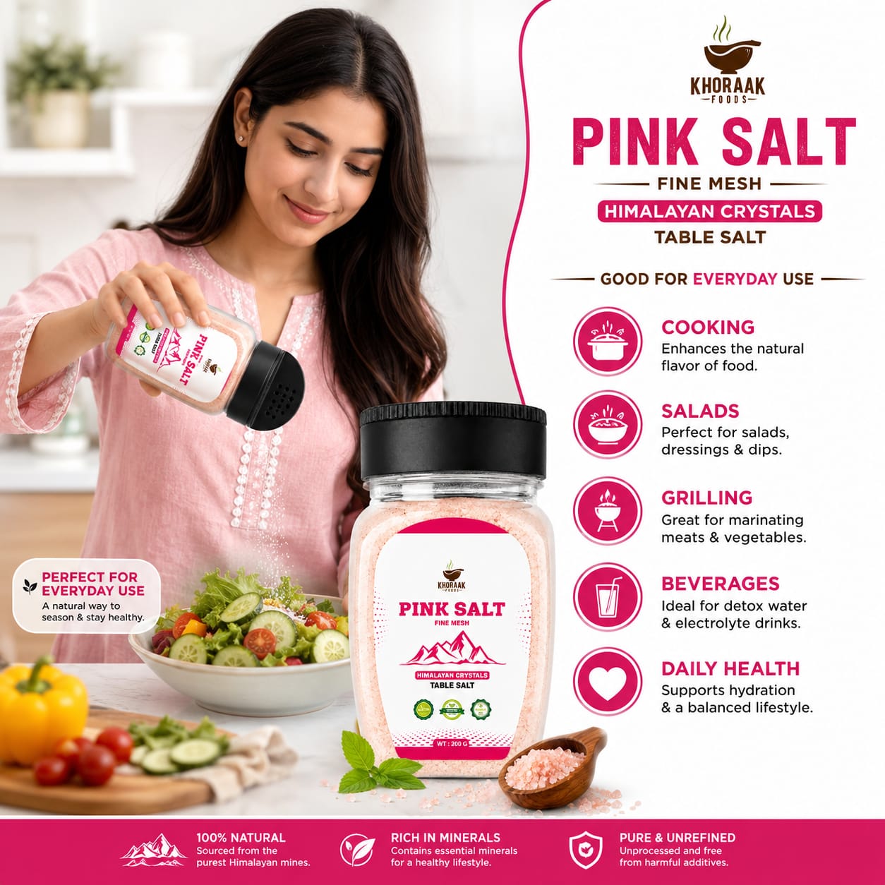 Pink Table Salt 200g – Khoraak Foods | Premium Himalayan Salt - Image 5
