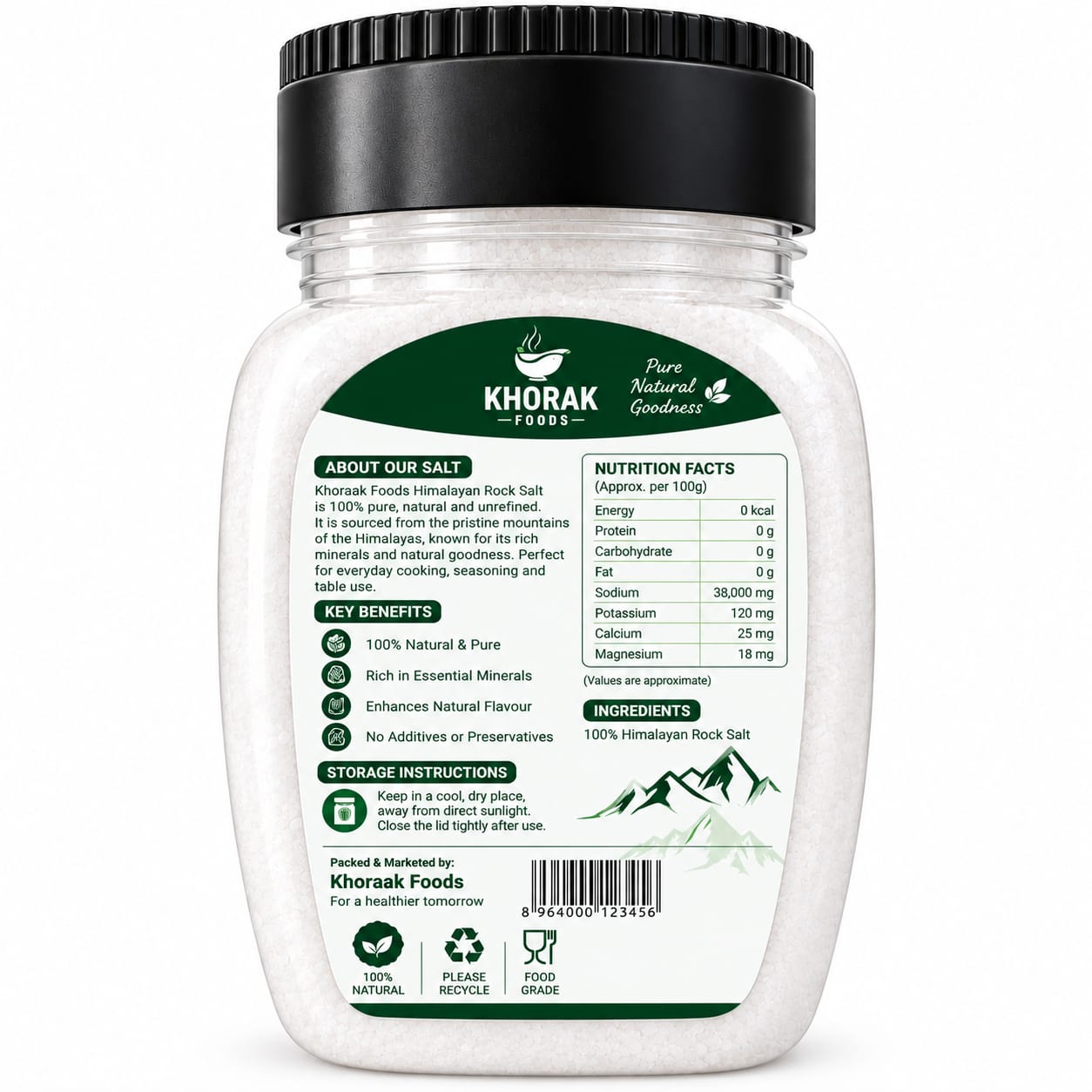 Table Salt White 200g Himalayan – With Quality Dispenser | Fine mesh