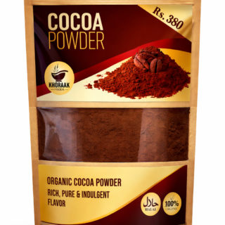 Khoraak Foods Organic Cocoa Powder pouch 200g with price Rs.380 premium baking cocoa Pakistan