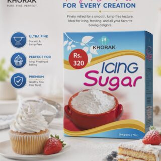 Khoraak Foods icing sugar 200g ultra fine powder for baking and frosting