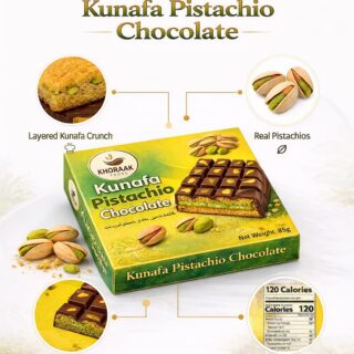 Khoraak Foods Kunafa Pistachio Chocolate box premium packaging