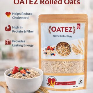 Khoraak Foods OATEZ Rolled Oats pack with healthy breakfast