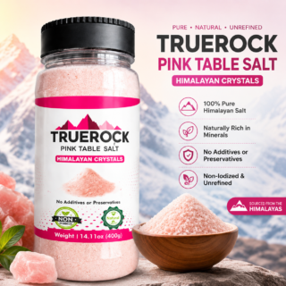 Pink Table Salt 400 g. Premium quality and color. Fine mesh.