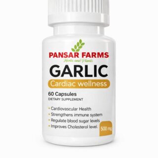 Pansar Farms garlic capsules 500mg bottle front view dietary supplement