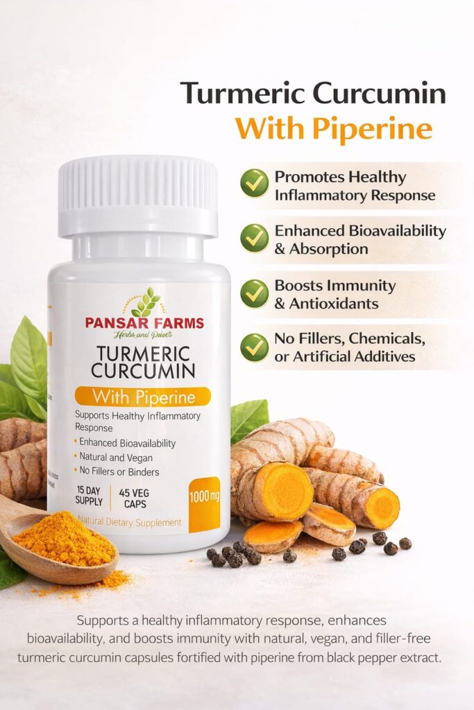Turmeric curcumin 500mg capsules benefits including immunity boost and anti inflammatory support