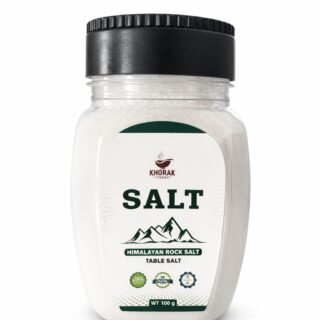 Khorak Foods white table salt powder 200g food grade fine salt jar