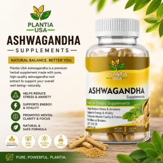 Ashwagandha Capsules – Natural Stress Relief & Energy Booster | 120 Veg Capsules