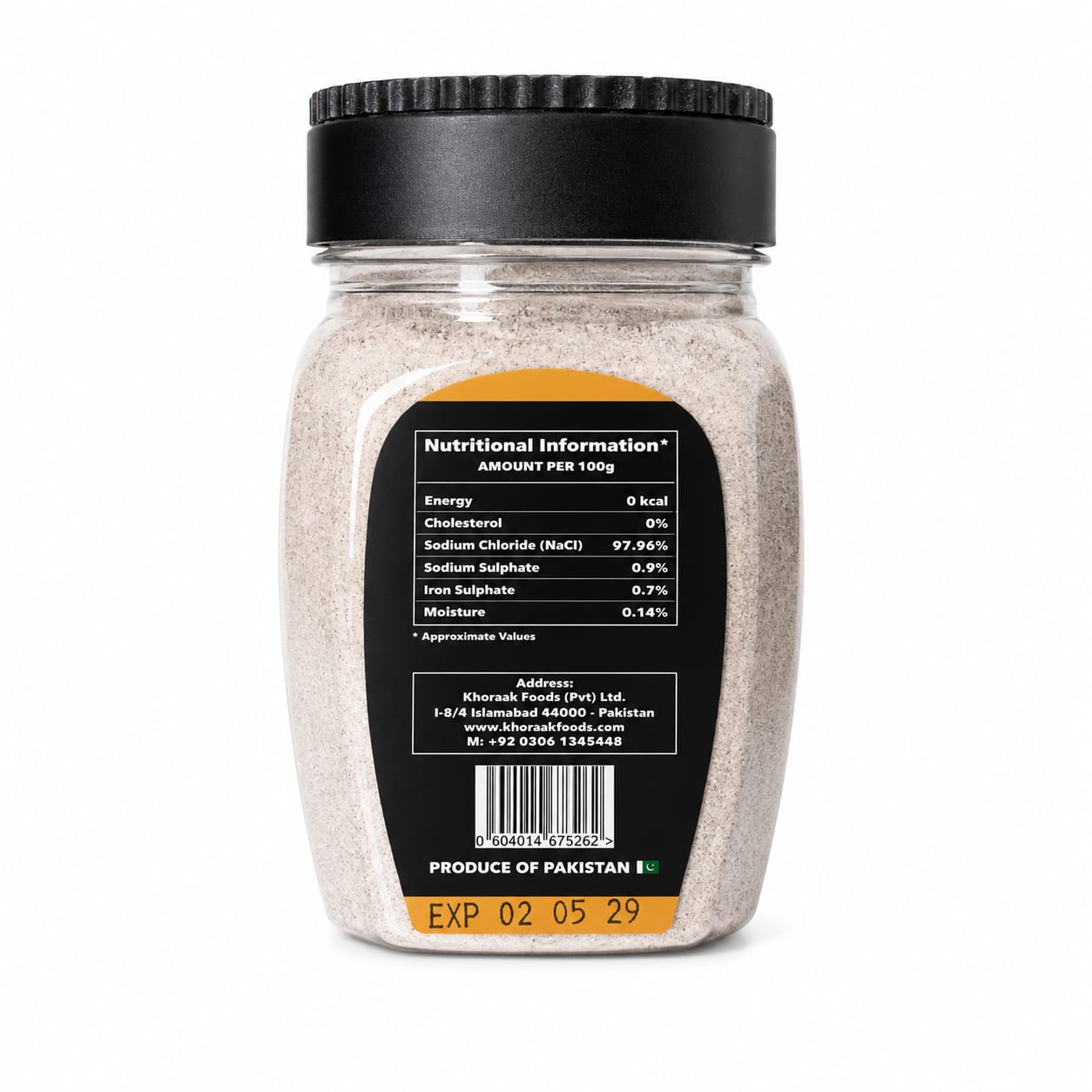 Black Table Salt 200g – Khoraak Foods | Fine Mesh Kala Namak with FREE Dispenser - Image 3