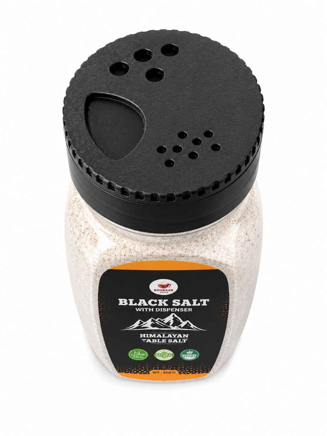 Black Table Salt 200g – Khoraak Foods | Fine Mesh Kala Namak with FREE Dispenser - Image 4
