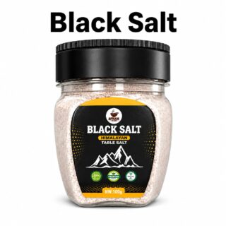 Black Salt 100g | Kala Namak Table Salt with FREE Dispenser Jar | Khoraak Foods
