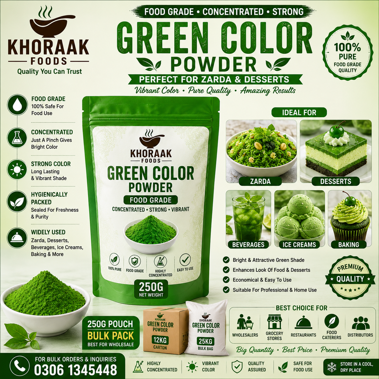 Green color 250g bulk wholesale