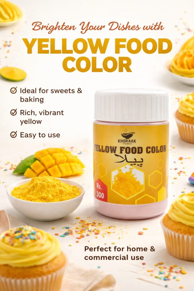 Yellow food color for home and commercial kitchen use