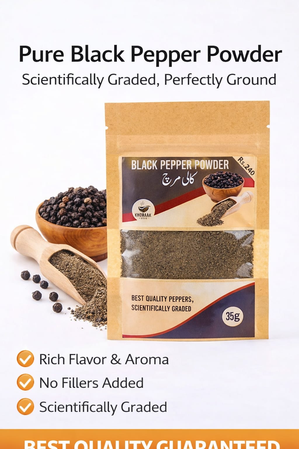 fine texture black pepper powder