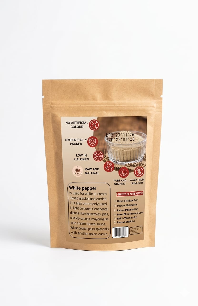 white pepper powder used in soups sauces and cooking