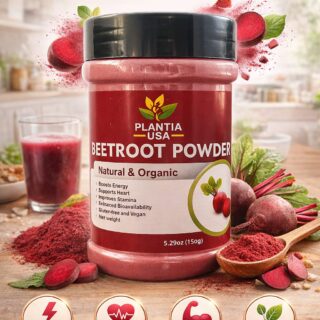 Plantia USA Beetroot Powder natural organic supplement jar