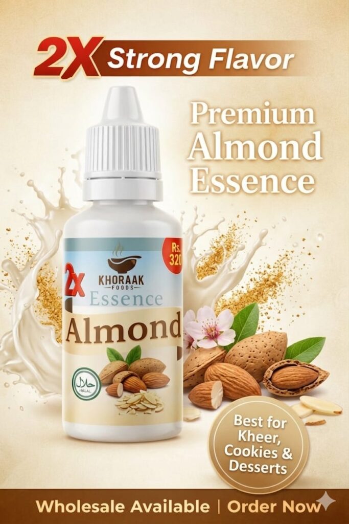 Almond essence used in cakes and desserts