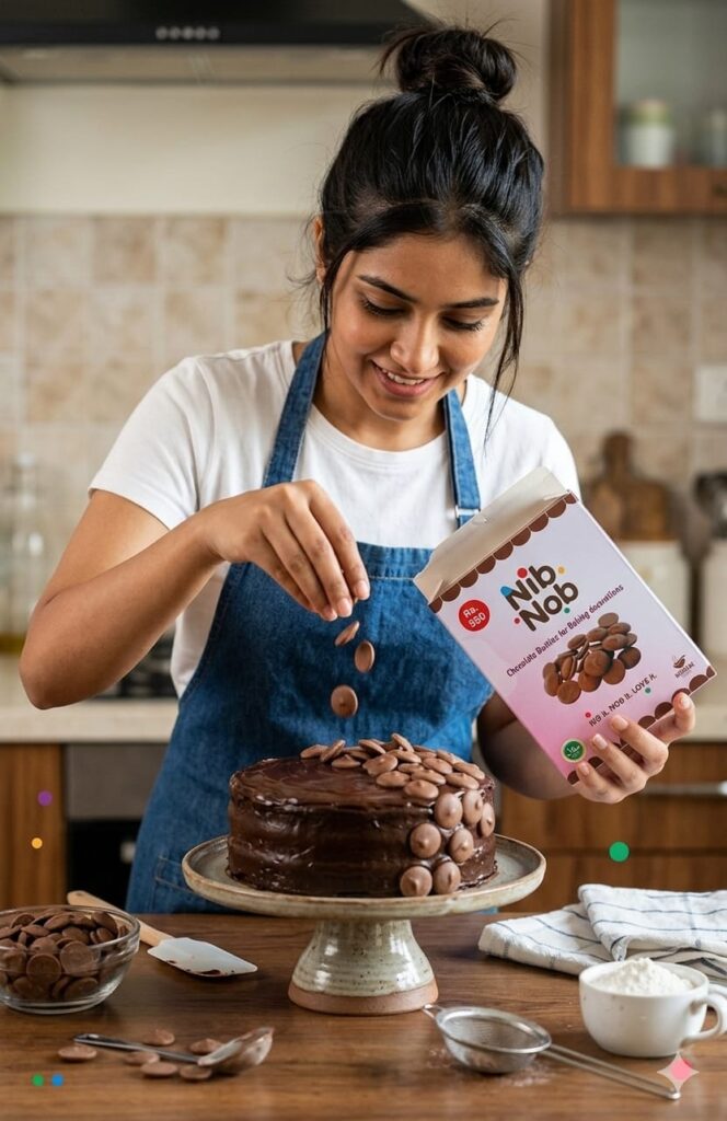 Chocolate bunties used in baking and desserts