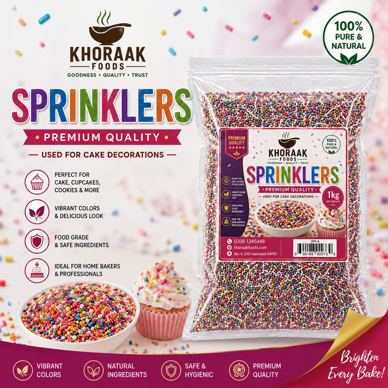 Sprinkles for cake decoration 1KG Bulk wholesale Pack