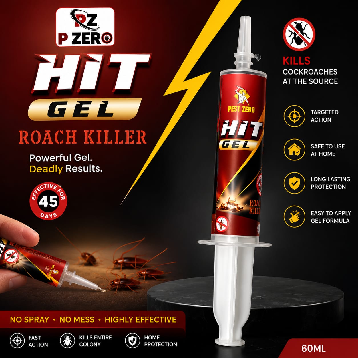 HIT Cockroach Gel – 100% Effective Cockroach & Lal Baig Solution (45 days Protection) - Image 7
