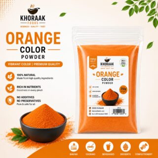 Khoraak Foods Orange Food Color Powder 250g Bulk Pack Food Grade Plant-Based Chemical-Free Food Coloring Pakistan