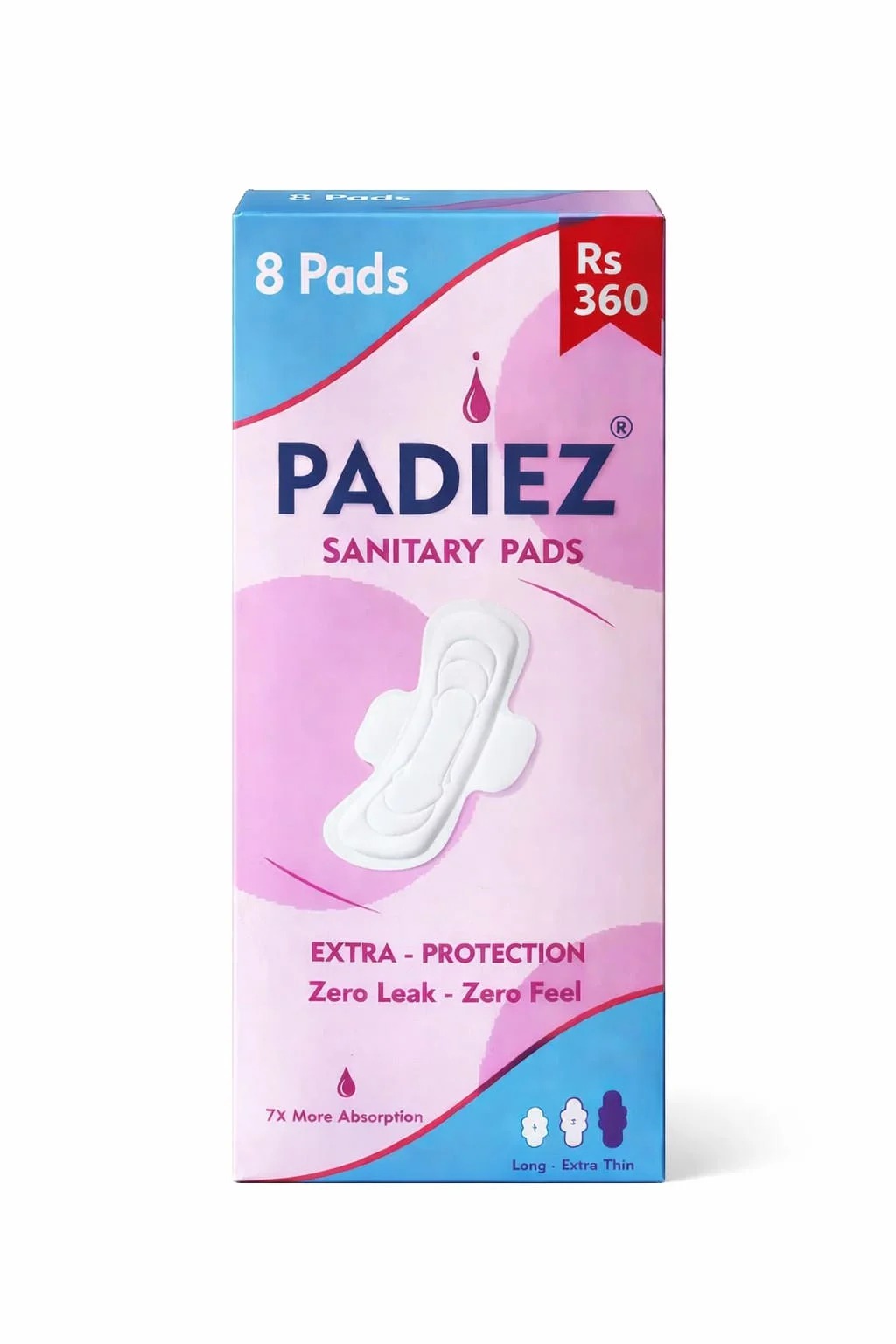 PADIEZ Sanitary Pads , Cheapest Good Quality .– Soft, Comfortable & Leak-Proof (8 Pads/Box)