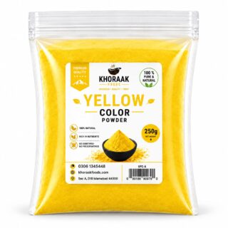 Yellow Food Color Powder 250g Bulk Pack | Food Grade Plant-Based Food Coloring | Khoraak Foods