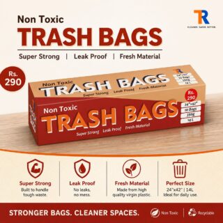 Non Toxic Trash Bags with super strong, leak proof, and fresh material features