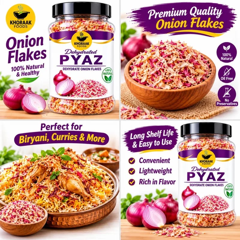 remium Dehydrated Onion Flakes 160g – Khoraak Food