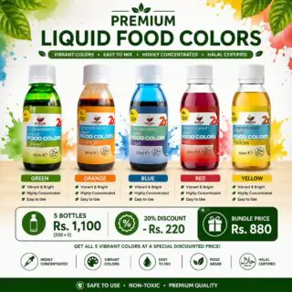 Red Yellow Blue Green Orange Food Colors bundle