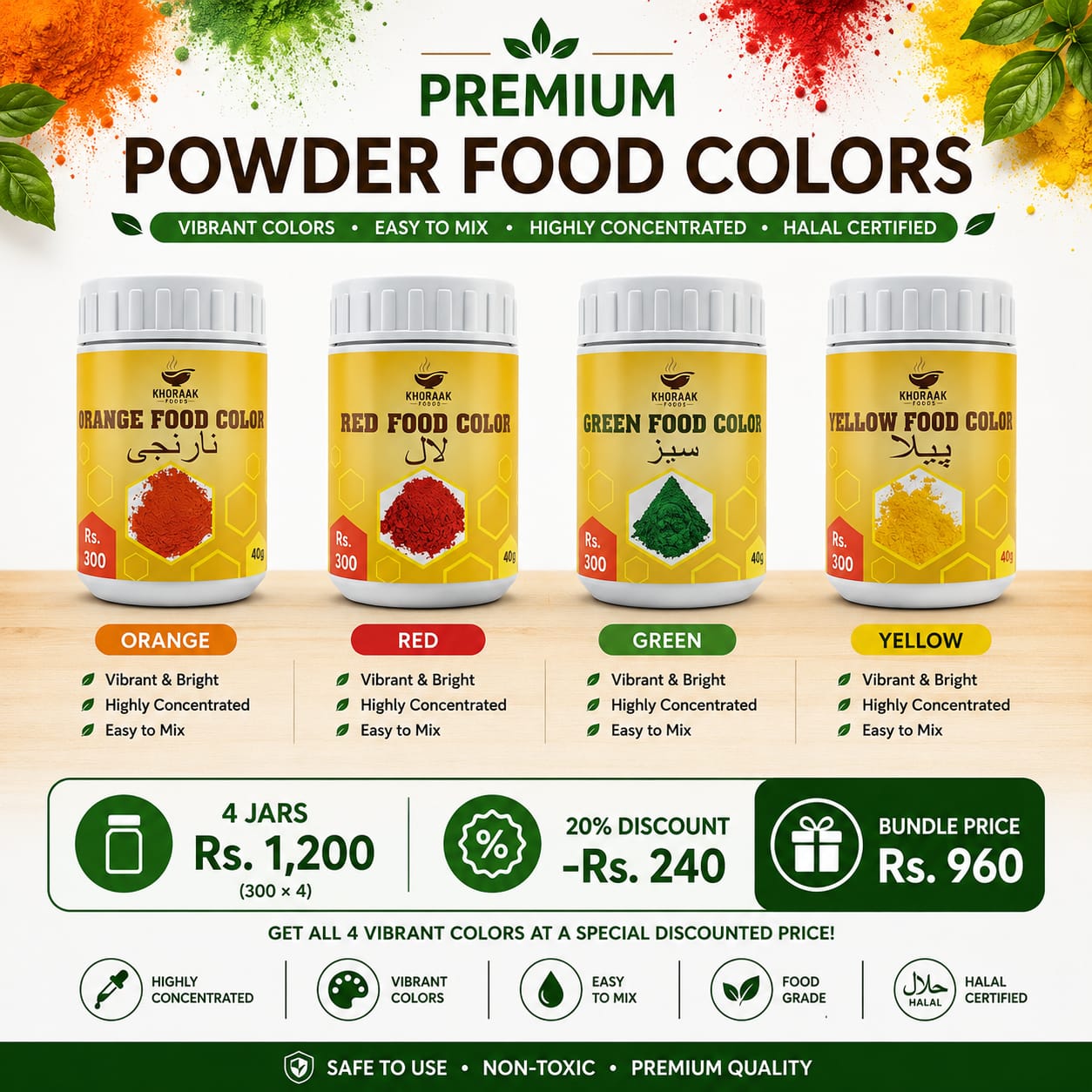 Red Yellow Green Orange Food Colors