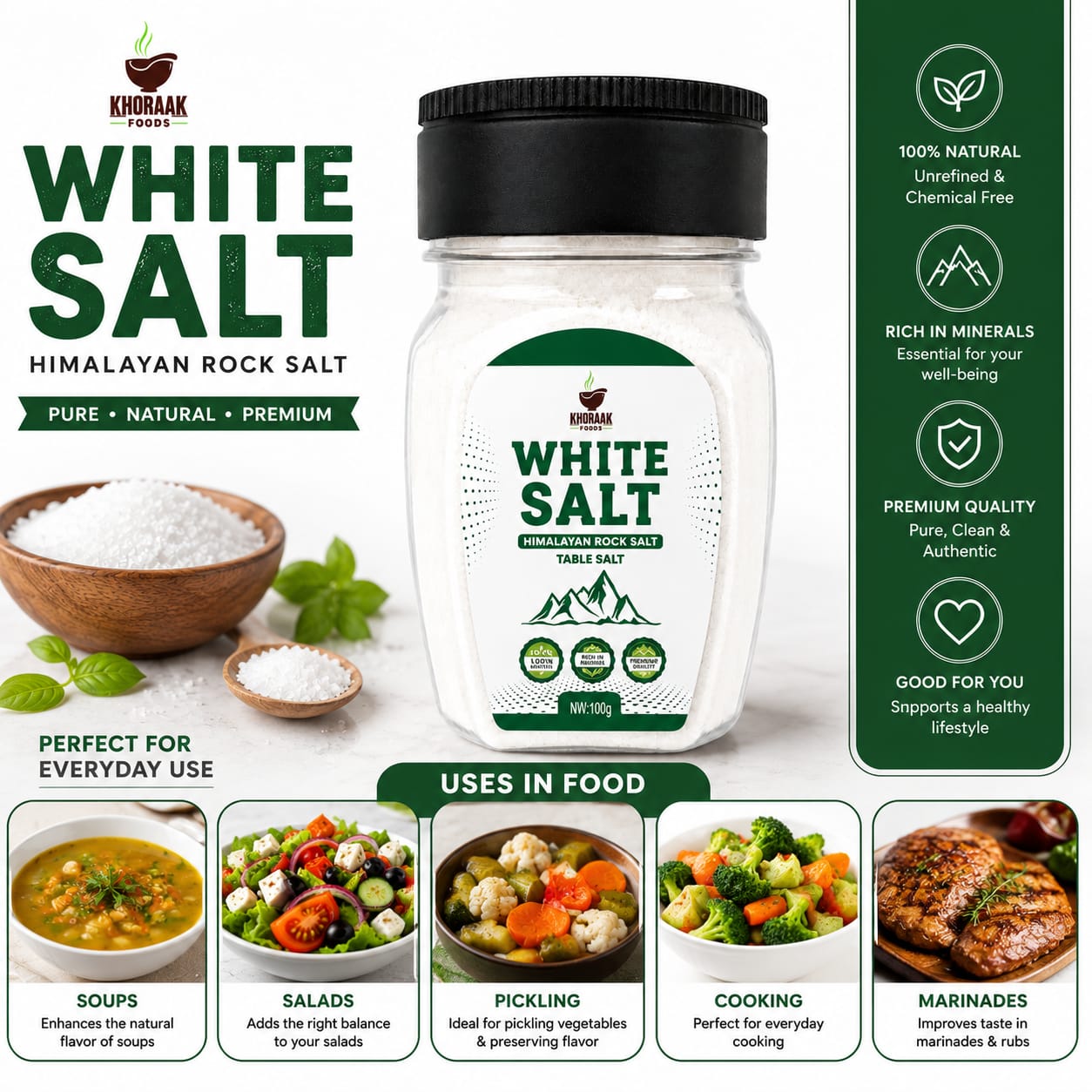 White Table Salt 100g – KhoraakFoods - Image 5