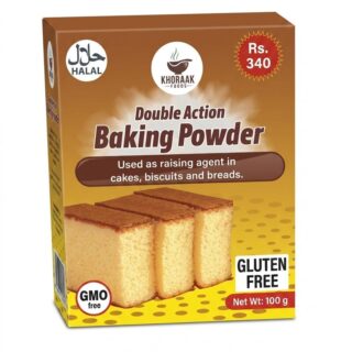 Khoraak Foods Baking Powder for cakes, muffins, cookies, and bakery recipes.
