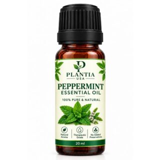 Plantia USA Peppermint Essential Oil 20ml – 100% Pure & Natural Peppermint Oil, Fresh Cooling Aroma for Diffuser, Aromatherapy & External Use