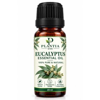 Plantia USA Eucalyptus Essential Oil 20ml – 100% Pure & Natural Eucalyptus Oil for Diffuser, Aromatherapy & Topical Use