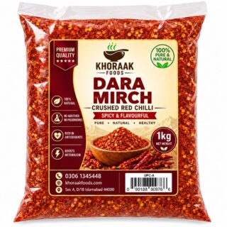 Khoraak Foods Dara Mirch 1KG premium crushed red chilli from Kunri Sindh Pakistan
